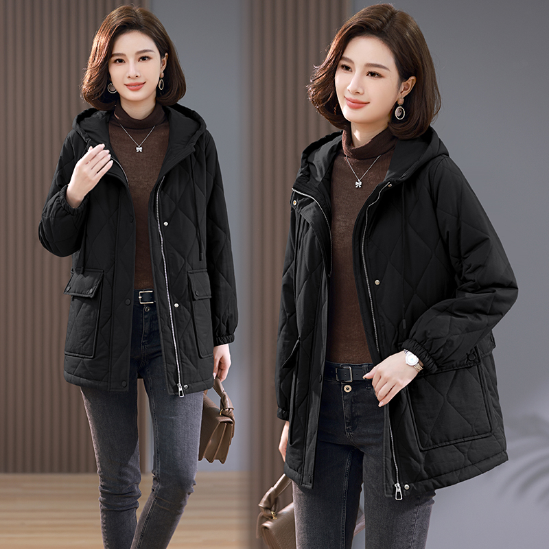 First-hand Filament Cotton Jacket Woman 2023 Winter dress New Thickened Warm Cotton Clothing Middle Aged Mom Clothes Loose Padded Jacket-Taobao