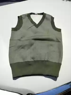 Old goods 87 grass green velvet vest pullover vest close-fitting vest warm heart