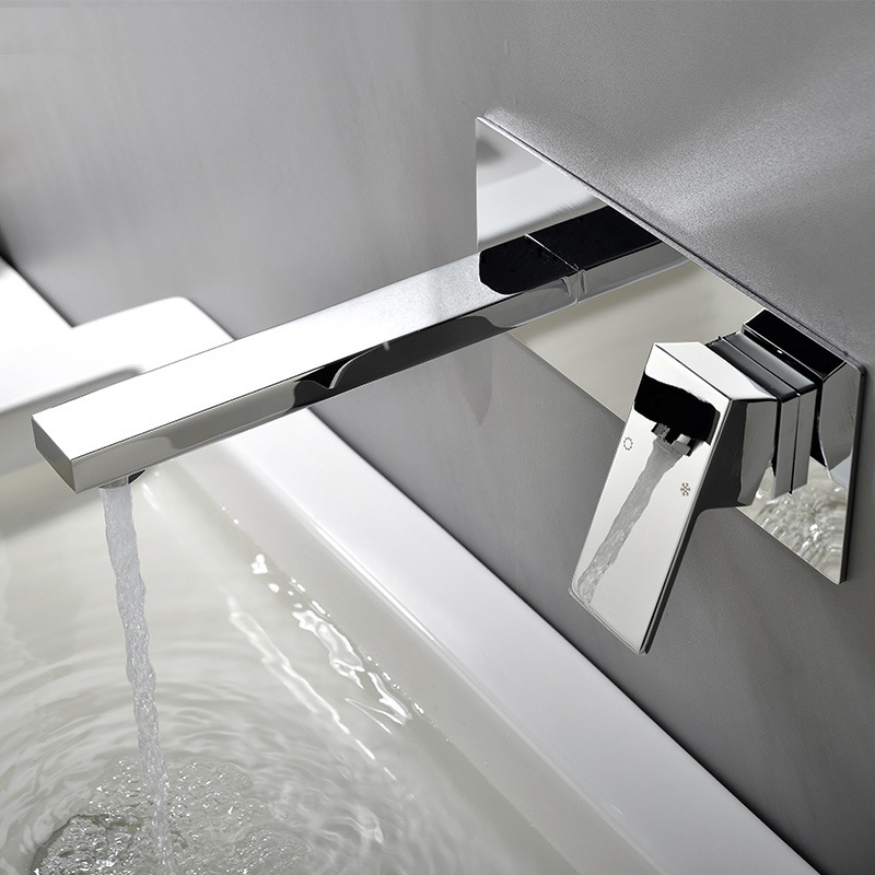 All-copper wall-mounted cold and hot concealed basin faucet basin washbasin concealed faucet