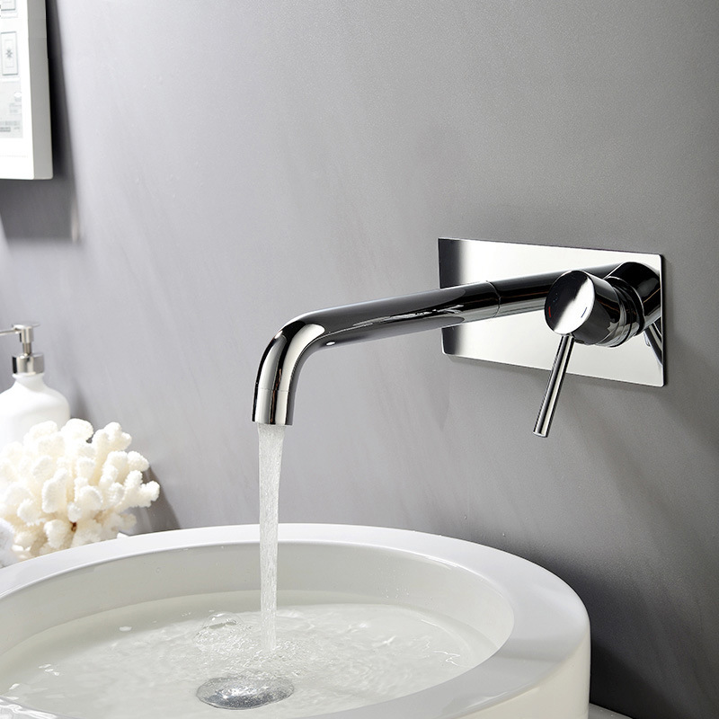 Full copper concealed face basin tap into wall type tap hot and cold dark hidden wall water pre-embedded box tap