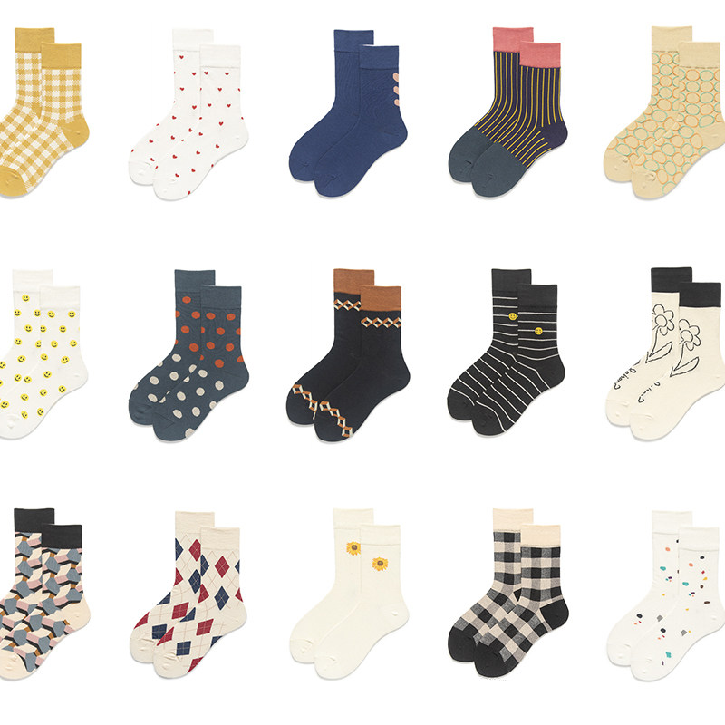 Nut mommy socks women's ins tide mid-tube socks spring and autumn summer European and American street striped tide brand cotton socks stockings men