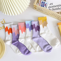 Nuts mommy socks female ins tide Korea Japanese spring and autumn summer stockings Sports College wind cotton socks