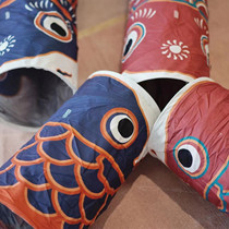 Xilejia carp streamer cat dog and rabbit tunnel maze cat hole drilling kitten toy plush self-entertaining folding pet