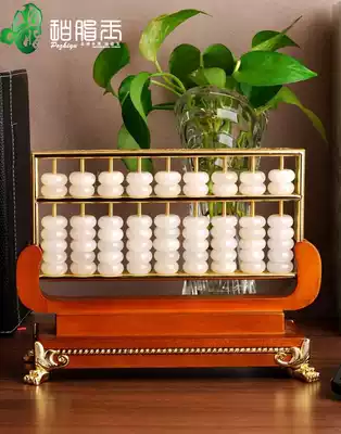 Persimmon jade creative jewelry natural white jade large abacus high-end opening gifts to send financial accounting Ruyi ornaments