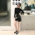 Áo sơ mi cổ lọ bán cao cổ thêu nữ áo thun mỏng 2018 khí chất mới hoang dã áo dài tay sang trọng nữ áo phông dài tay Áo phông