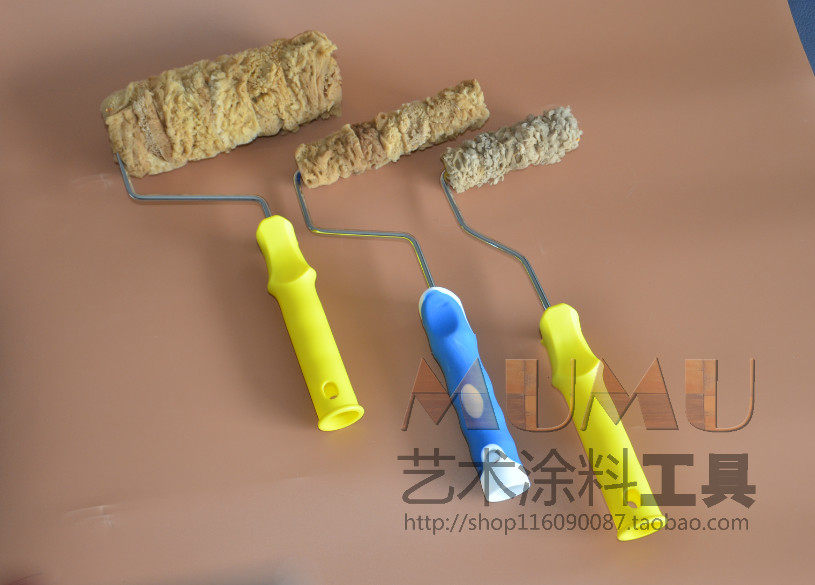 Natural Seaweed Cotton Drum Art Paint Tool Tricolour Pearlescent Metal Lacquered Drum Tricolor Gold