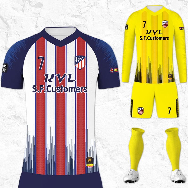 Number 7 Griezmann customized male long sleeve football suit printed short sleeve adult children's football clothes training clothes