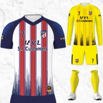 No 7 Griezmann custom mens long-sleeved football suit printed short-sleeved adult childrens football shirt training suit