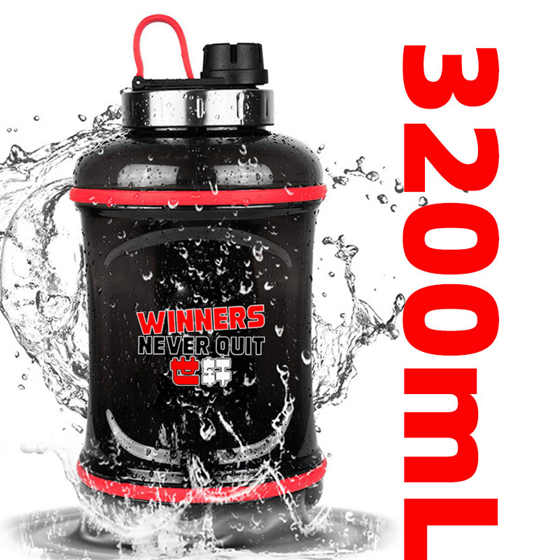 3200ml 1-Gallon Water Bottle, Large Capacity, Extra-Large Fitness Water Cup, Construction Site Sports 3-Liter Extra-Large Water Bucket 3200ml 1-Gallon Water Bottle, Large Capacity, Extra-Large Fitness Water Cup, Construction Site Sports 3-Liter Extra-Large Water Bucket