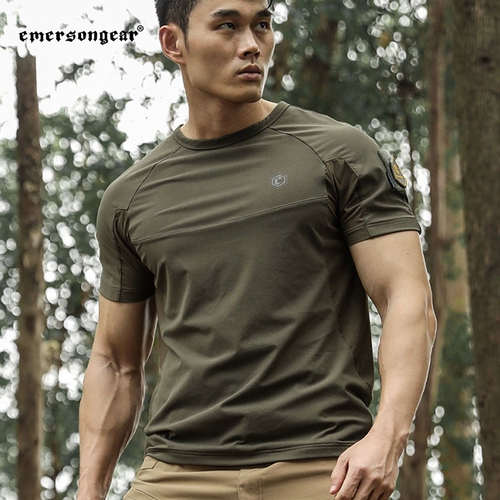 Летняя дорожная быстросохнущая приятная телу тактическая футболка с коротким рукавом, свободный крой