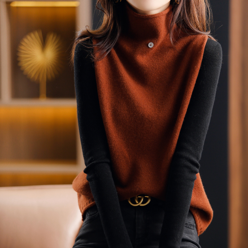 High-End Style Pile Collar Wool Vest for Women, New Autumn High-Neck Loose Knit Casual Versatile Sleeveless Sweater High-End Style Pile Collar Wool Vest for Women, New Autumn High-Neck Loose Knit Casual Versatile Sleeveless Sweater