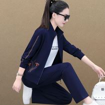MODO casual sports suit for women spring and autumn 2023 Korean style cardigan sweatshirt to reduce age and look slim and western style three-piece set
