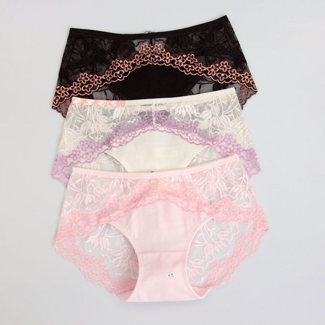 Authentic CYN Chuang Yano ແມ່ຍິງ Lace ໂປ່ງໃສ Boxer Briefs 6237 Sexy Seamless Stretch ຝ້າຍ underwear ແມ່ຍິງ 2 ລາຄາ