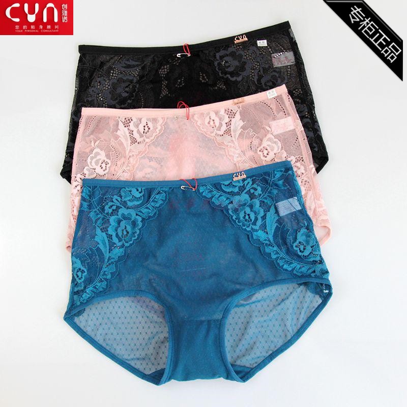 CYN Transjano 67072 Ladies high-waisted nylon lace four-corner pants 68056 sexy transparent women's underwear 2 prices