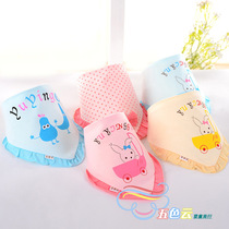 Toddler saliva towel baby bib baby child bib double layer waterproof cotton edge triangle towel cartoon three-dimensional