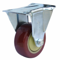 Lean tube flat caster turnover car PVC caster directional wheel cart fixed caster silent wheel nylon caster
