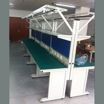 L-type square steel heavy-duty multi-function factory workshop anti-static Workbench assembly line operating table test bench with lights