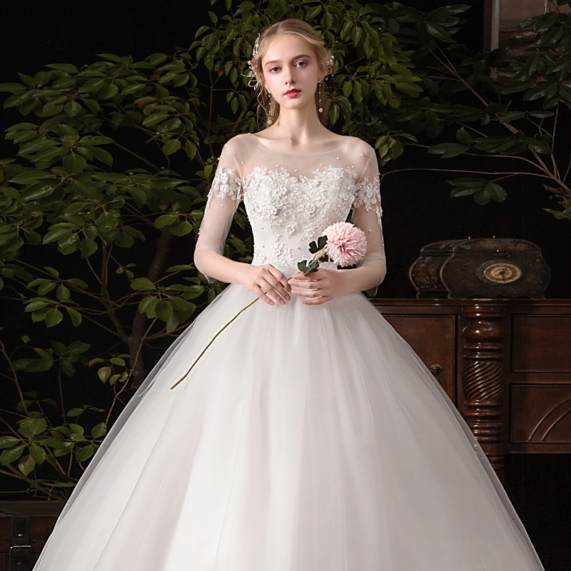 Light wedding dress 2021 new bride forest is thin super immortal dreams and simple, simple out of the gauze French wedding girl Light wedding dress 2021 new bride forest is thin super immortal dreams and simple, simple out of the gauze French wedding girl
