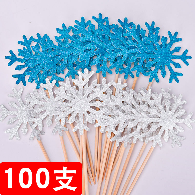 100 birthday cakes decorate snow plugins for children's cake plug in ice and snow Christmas baking decoration