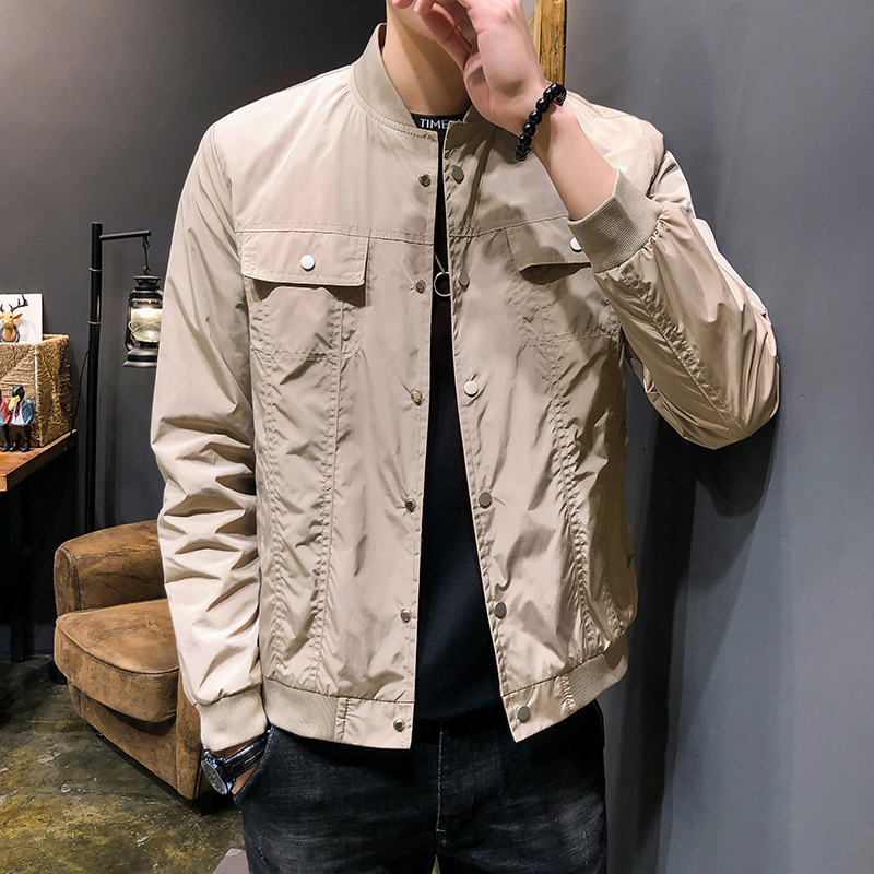 Fuguiniao Spring New Men's Slim Thin Jacket Korean Style Trendy Coat Motorcycle Flying Leisure Coat Men's Wear