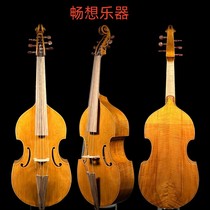 Imagination musical instrument solid solid wood Baroque style 6-string bass ancient bass hollowed-out headstock dry batik
