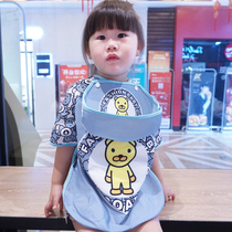 Boys short-sleeved anti-dressing baby eating blouse Waterproof summer thin childrens apron sleeveless baby belt pocket