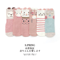 6 Double group export cartoon childrens socks Female treasure non-slip socks 1-3 years old male treasure loose mouth socks Baby socks toddler