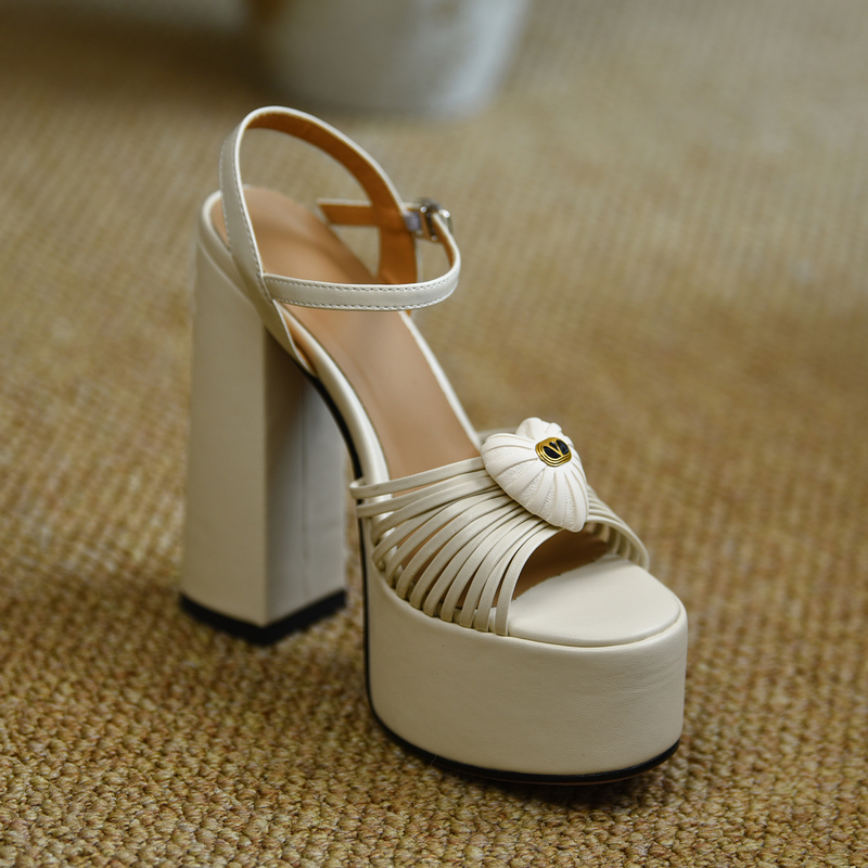 Misili Catwalk Style 15cm Peep-Toe High Heels 2026 Summer New Thick-Heeled Sandals Waterproof Platform Thick-Soled Women's Shoes Misili Catwalk Style 15cm Peep-Toe High Heels 2026 Summer New Thick-Heeled Sandals Waterproof Platform Thick-Soled Women's Shoes