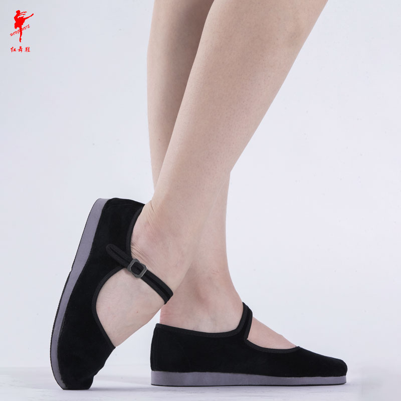 Jiaozhou Yangko Shoes Ethnic Folk Dance Shoes Northeast Yangko Practice Shoes Adult Examination Examination Velvet Heel Shoes 1004