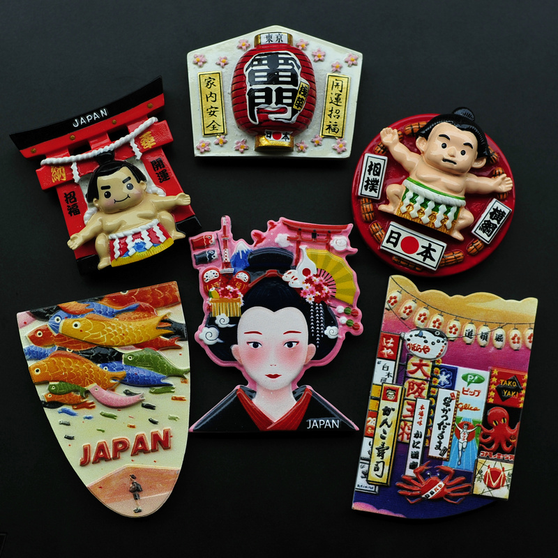 Japan Tokyo Kyoto Osaka Hokkaido Koi Dharma and Fengfu Cat creative refrigerator stickers from 3