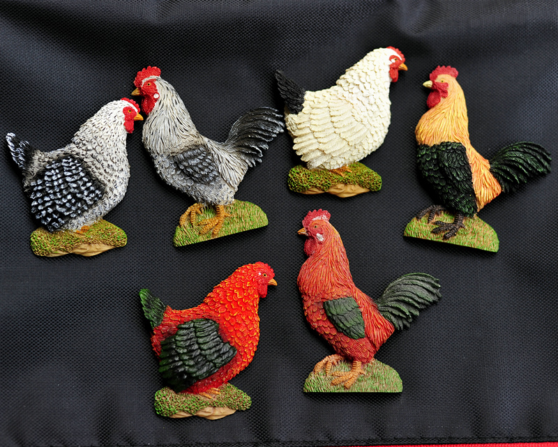 Resin creative refrigerator stickers rare French male hen couple wedding ceremony random color rooster a new