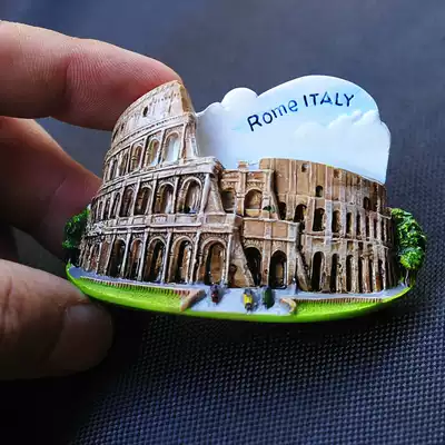 Resin creative refrigerator patch magnet hand-painted exquisite travel map three-dimensional Italy Rome Germany Austria