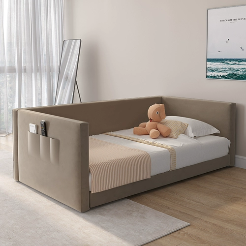 Семейная кровать второго ребенка, семья третьего ребенка, кровать с четырьмя детьми, супер большие 4 человека, современная простой простая бархатная кровать Tatami