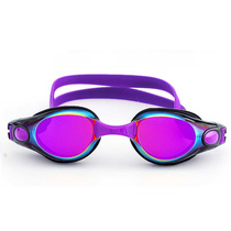 Adult unisex waterproof anti-fog goggles electroplated colorful fashion beautiful and comfortable flat silicone swimming glasses