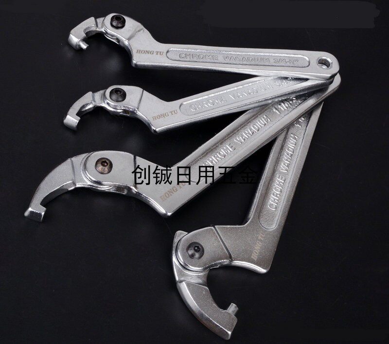 Macro Diagram Active Type Crescent Wrench Side Hole Hook Plate Handmade Hook Type Wrench Round Head Square Head