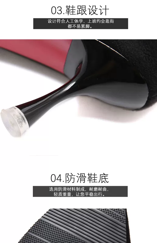 Giày cao cổ màu đỏ lưới trẻ em trung dài 2019 mùa thu siêu lửa mũi nhọn gót nhọn mùa đông cộng với nhung cao gót trên đầu gối giày cao cổ da lộn - Giày ống