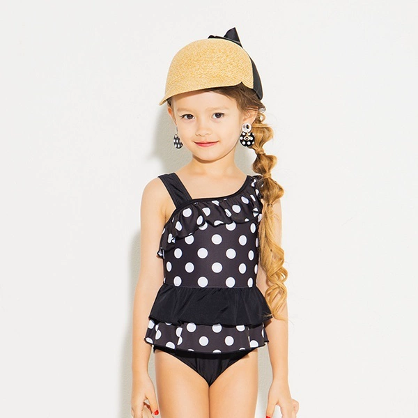 Nhật Bản đích thực branshes jumei chấm bi xiên xiên mũ bơi cô gái áo tắm một mảnh 90-130 - Đồ bơi trẻ em