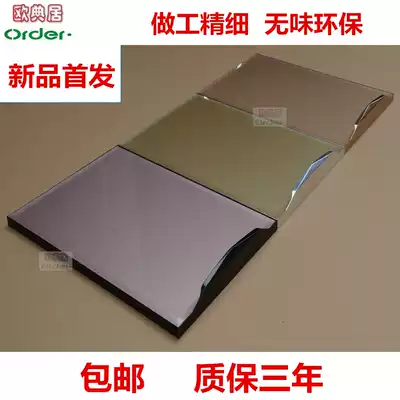 The whole cabinet door is customized, tempered glass hinge, crystal steel door panel is customized, and the whole kitchen diamond door is customized, modern and simple