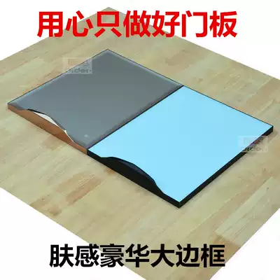 Overall cabinet door tempered glass door custom-made crystal steel door white simple custom-made skin sense luxury large side invisible frame