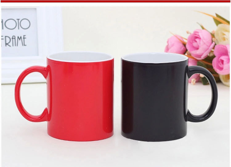 A-level heart put glossy color-changing cup personalized custom creative thermal transfer rush warm mug ceramic cup water cup group purchase