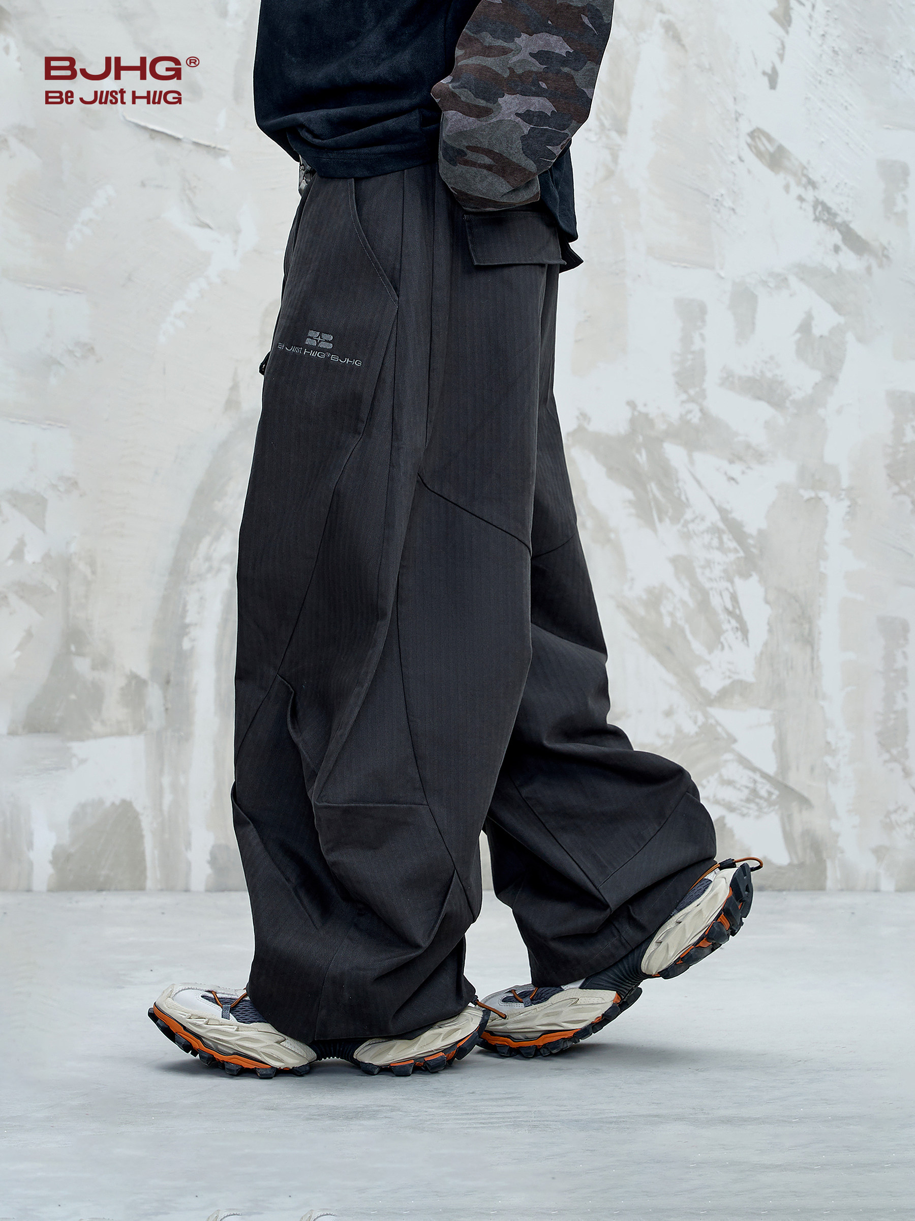 Bjhg Reckless Mountain-Style Casual Scimitar Pants Men's Autumn Trendy Brand Loose Long Pants Retro Functional Cargo Pants