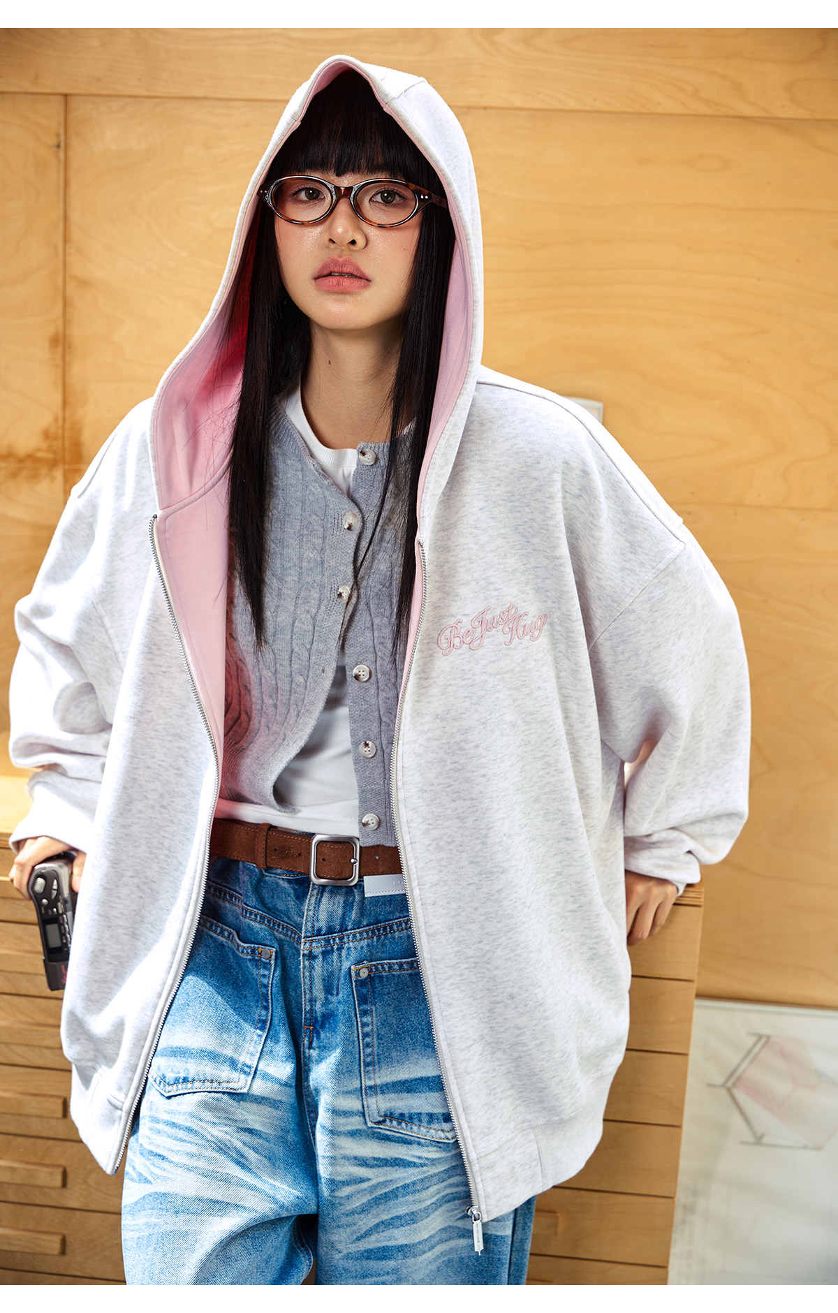 BJHG Not Working Zip-Up Hoodie