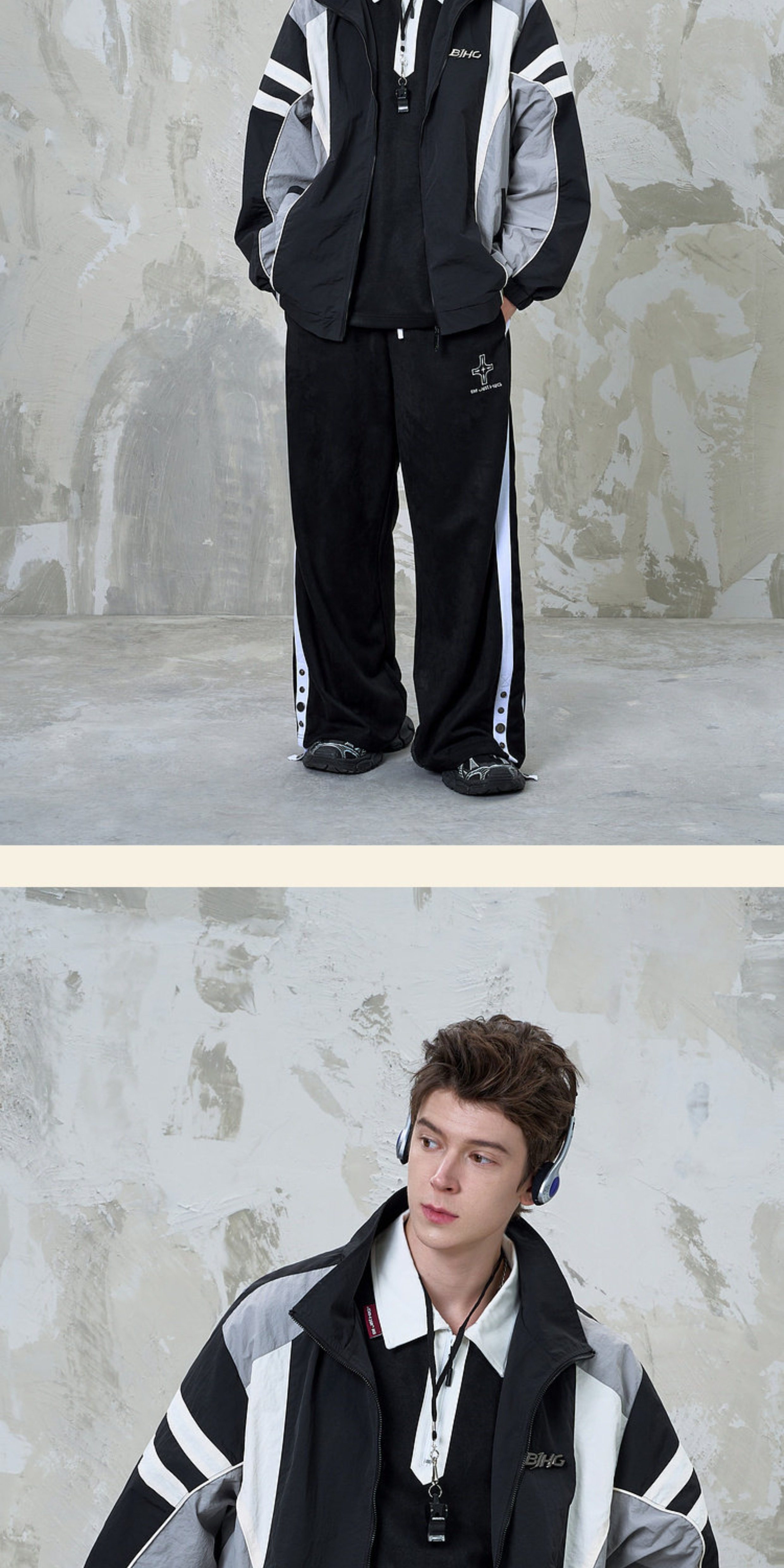 BJHG Stand Collar Zip-Up Bomber Jacket
