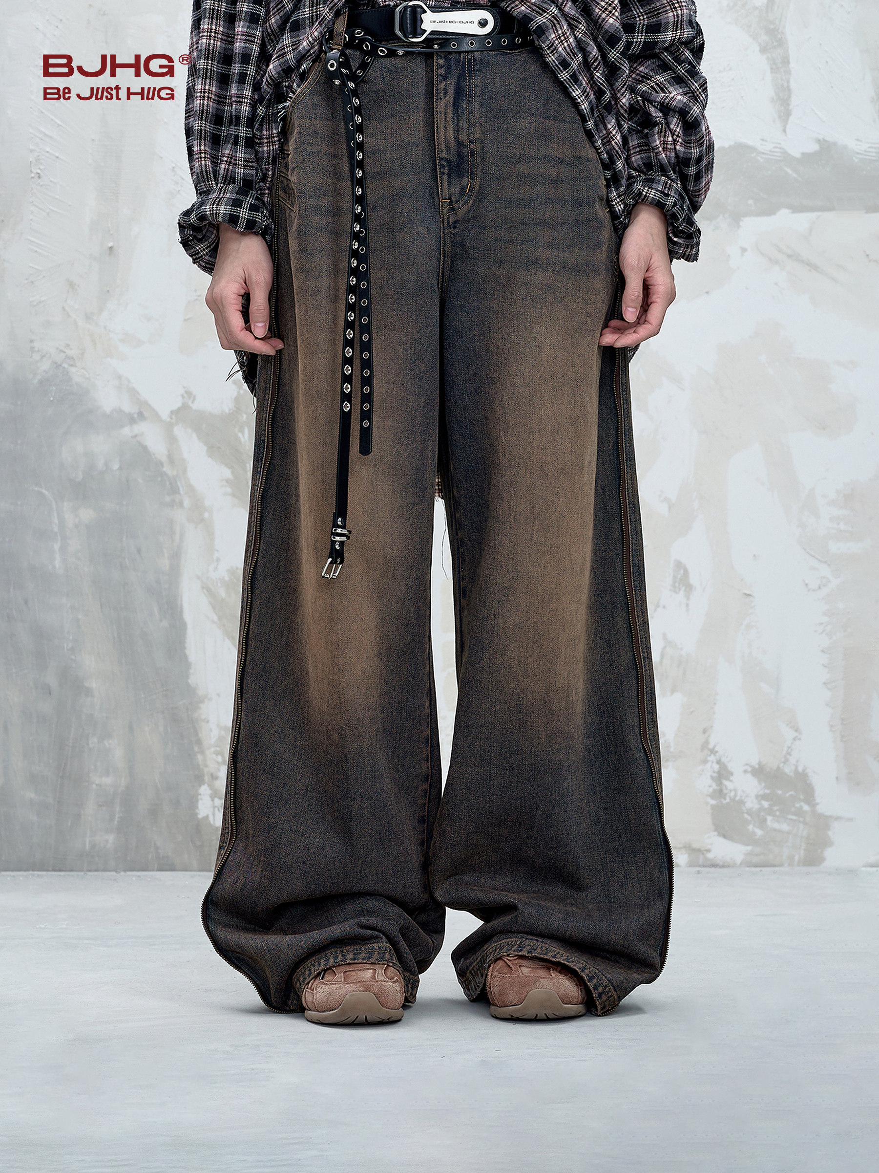 Bjhg Reckless Vintage American-Style Jeans for Men, New Spring Trendy Brand Straight Loose Casual Pants for Women