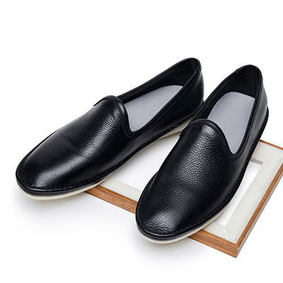 New British white bean shoes, men's genuine leather Korean style, trendy and versatile casual leather shoes, soft soles, breathable, lazy shoes