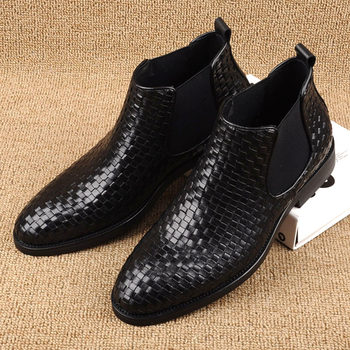 Sleeve casual high-top leather shoes lazy martin boots british style
