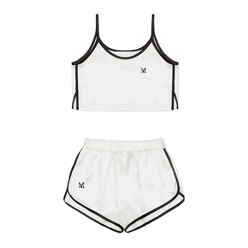 Спортивная сексуальная пижама, шелковый летний комплект, эффект подтяжки, изысканный стиль