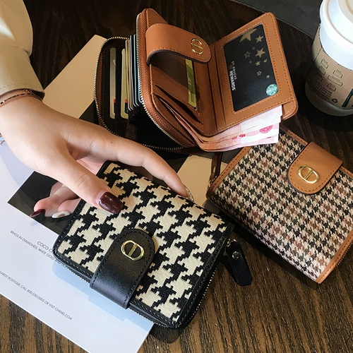 Бумажник, небольшая сумка через плечо, дизайнерский элитный короткий изысканный картхолдер, популярно в интернете, изысканный стиль