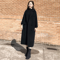 Sandro Fashiong double-sided cashmere horn button coat long coat women 2021 New Woolen