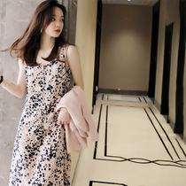  Sandro Svpr floral dress female 2021 summer new French thin temperament chiffon suspender skirt